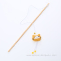 Wooden pole plush animal head cat teaser